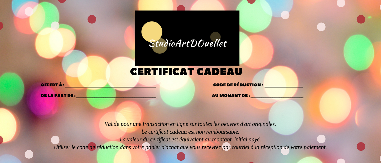 CERTIFICAT CADEAU / GIFT CARD