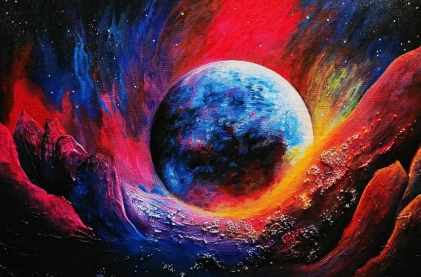 CARTE DE SOUHAITS - GALAXIE EMBRASÉE